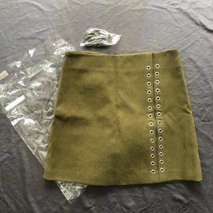 Grommet Lace Up Detail Skirt